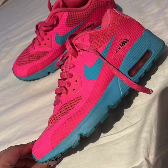 Nike air max hot pink and bright blue size 7 y - Picture 2 of 6